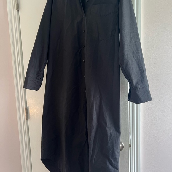 Maeve Black Long Button-Up Shirt Dress - Picture 3 of 3